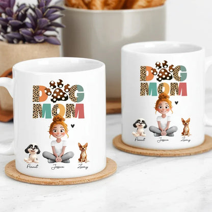 Cartoon Dog Mom as A Custom Engraved Crystal Car Hanger or as A Custom Car Hanger – A Gift for Mother's Day, Valentine's Day, or Pet Lovers
