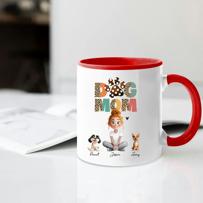 Cartoon Dog Mom as A Custom Engraved Crystal Car Hanger or as A Custom Car Hanger – A Gift for Mother's Day, Valentine's Day, or Pet Lovers