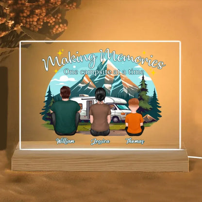 Camping Family Back View Design - Personalized Keychain, Poster, Car Hanger, Wallet Card, Pillow, and Sticker